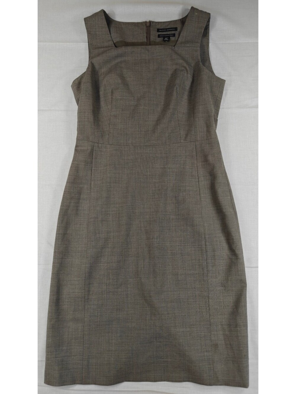 Banana Republic Women’s 8T Brown Italian Fabric Sleeveless Sheath Midi Dress
